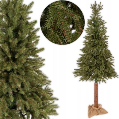 Obrazek Choinka sztuczna PE Świerk na pniu 220 cm